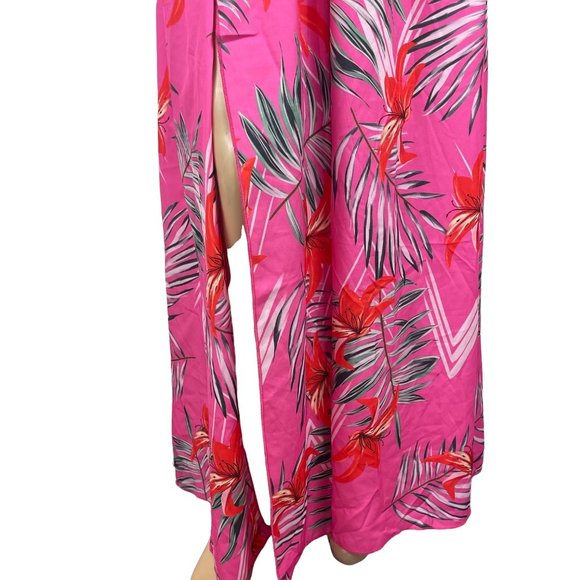 Shein Pink Floral Bikini Halter Maxi Cutout Dress 8/10 - Picture 5 of 8